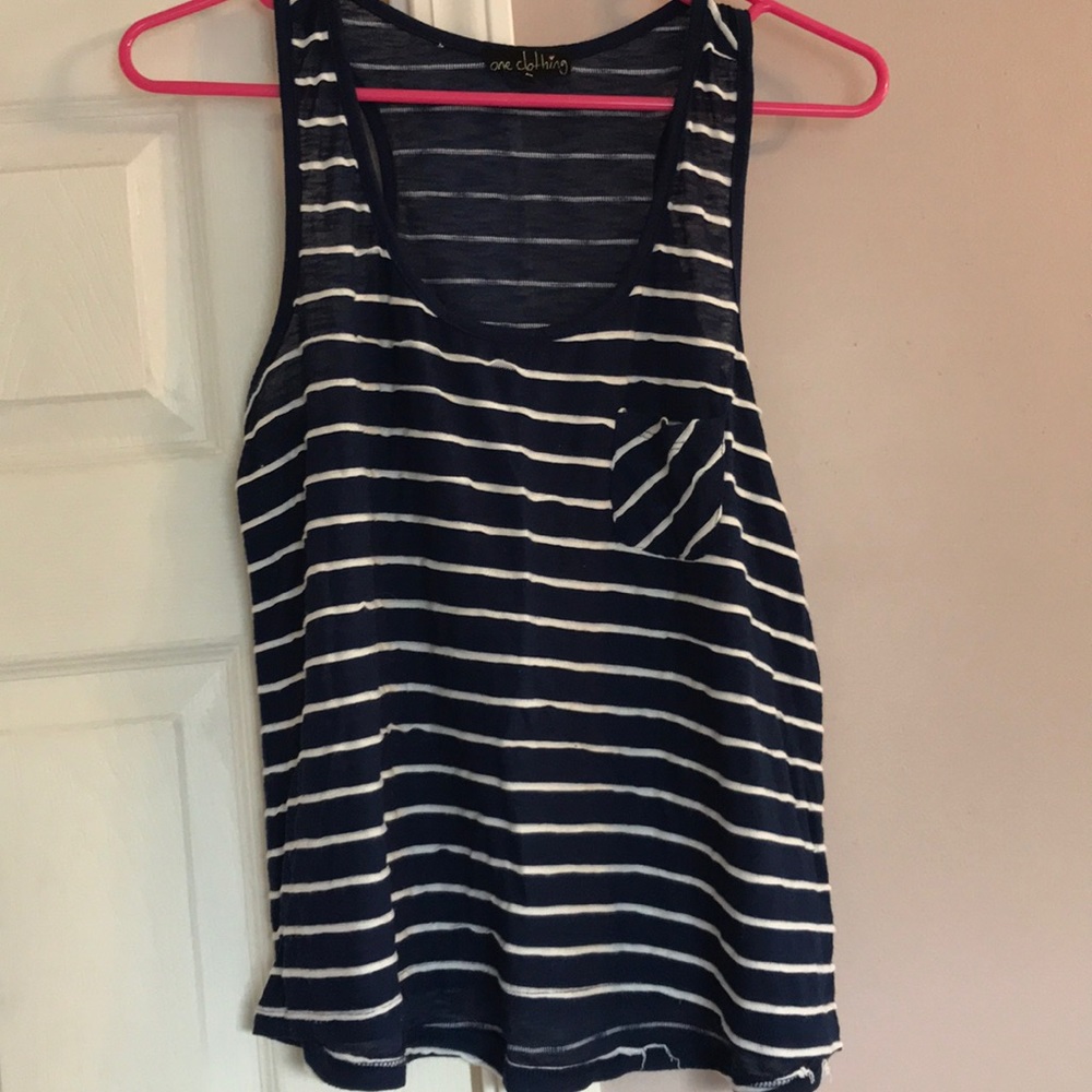 4/$12 Navy Striped Tank